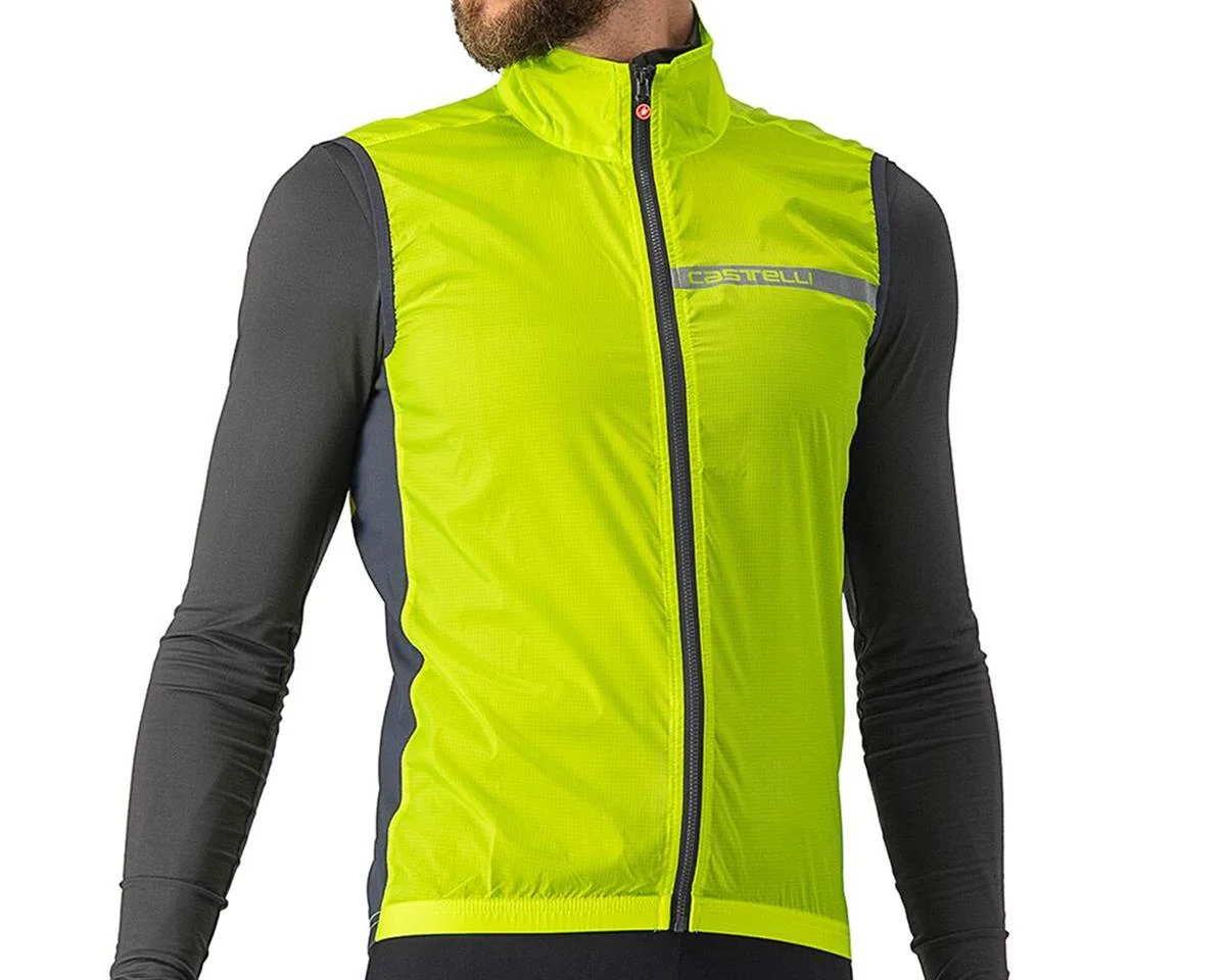 Castelli Squadra Stretch Vest (Electric Lime/Dark Grey) (S)